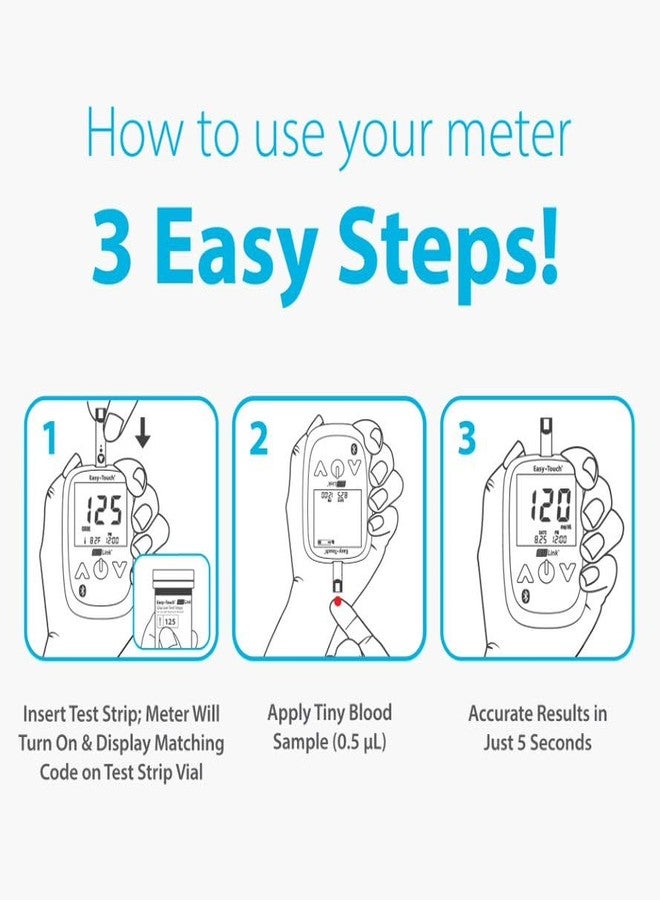 Easy Touch BluLink Diabetic Test Strips by Easy Touch | 50 Count | Compatible with BluLink Blood Glucose Monitor System - Image 3